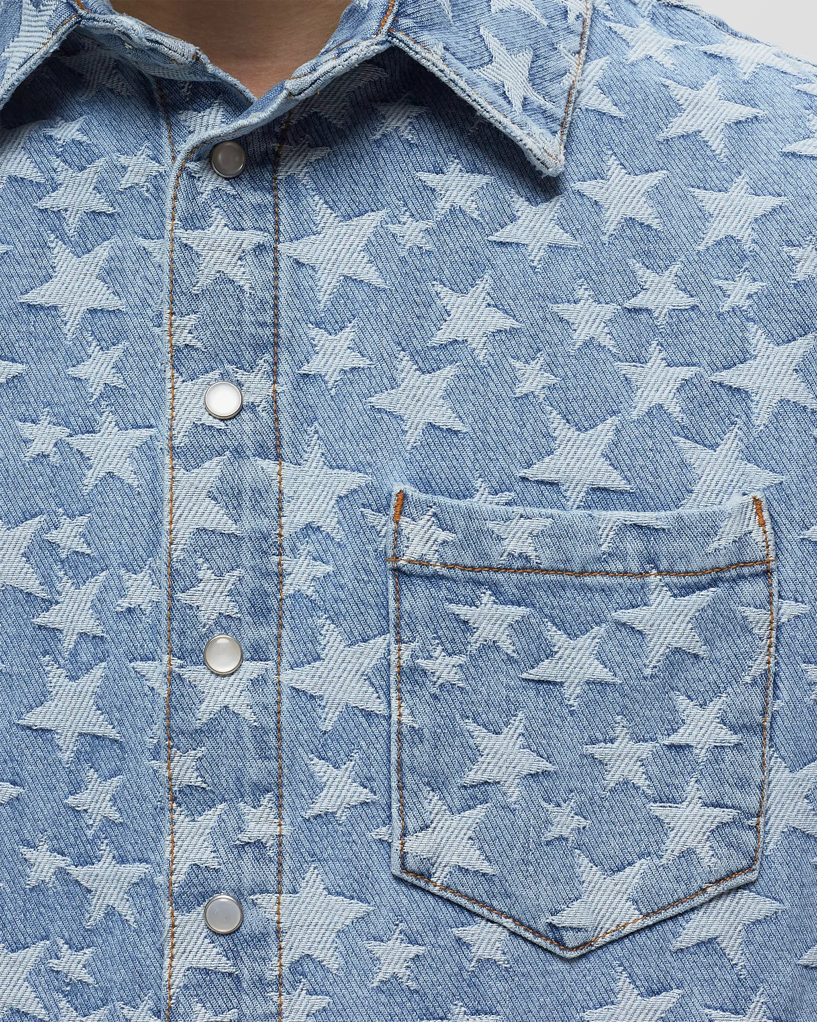 ERL DENIM JACQUARD OVERSHIRT WOVEN