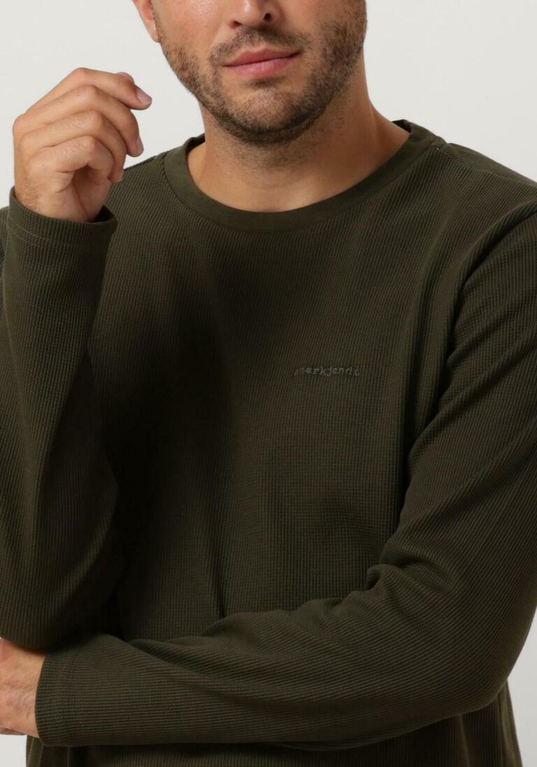 ANERKJENDT donkergroene anerkjendt  aksilo l/s waffle emb ls