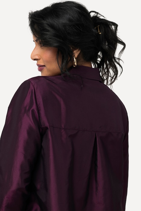 Indoorjacke, feiner Schimmer, A-Linie, Hemdkragen