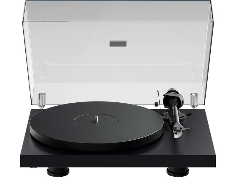 Pro-Ject Plattenspieler Debut EVO 2 Schwarz Plattenspieler mit TPE gedämpftem Gegengewicht