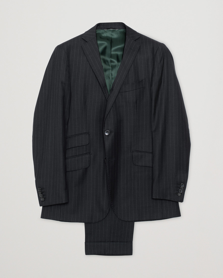 Rose & Born Pinstripe Wool Suit Grey 46