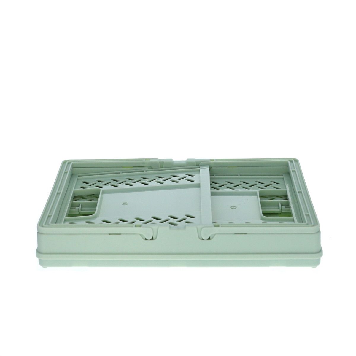 Caisse de rangement pliable en plastique vert Roodoudou