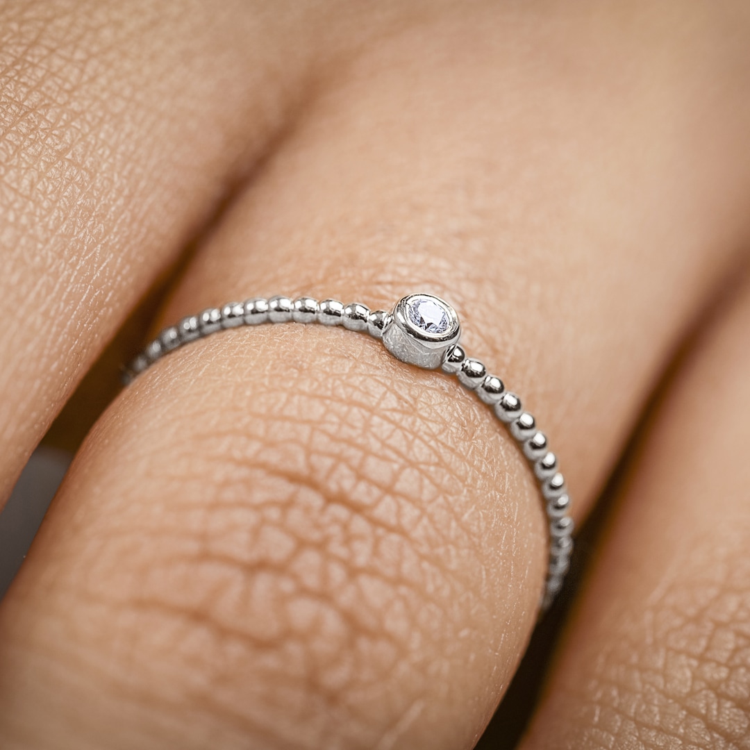 Damenring 750/18 K Weissgold mit Diamant 0.03 ct H/si by CHRISTIAN