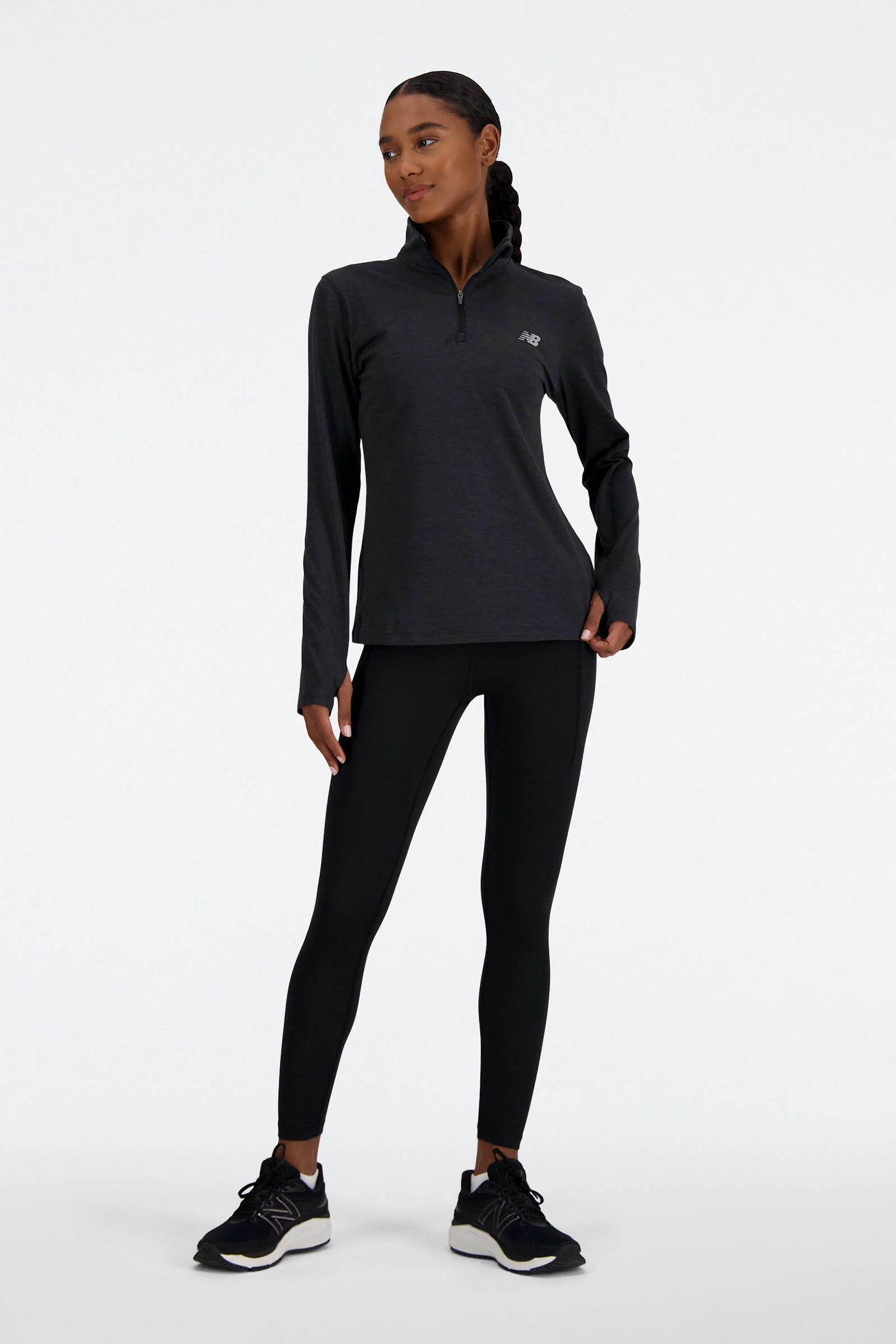 New Balance hardloop sweater zwart melange