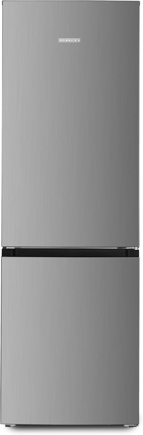 Heinrich´s Kühlgefrierkombination mit 315 L Gesamtvolumen, 219 L Kühlvolumen 96 L Gefriervolumen, LED Beleuchtung, Türanschlag wechselbar, leise 40 dB, große Tiefkühlboxen, 7 Temperaturstufen, Inox