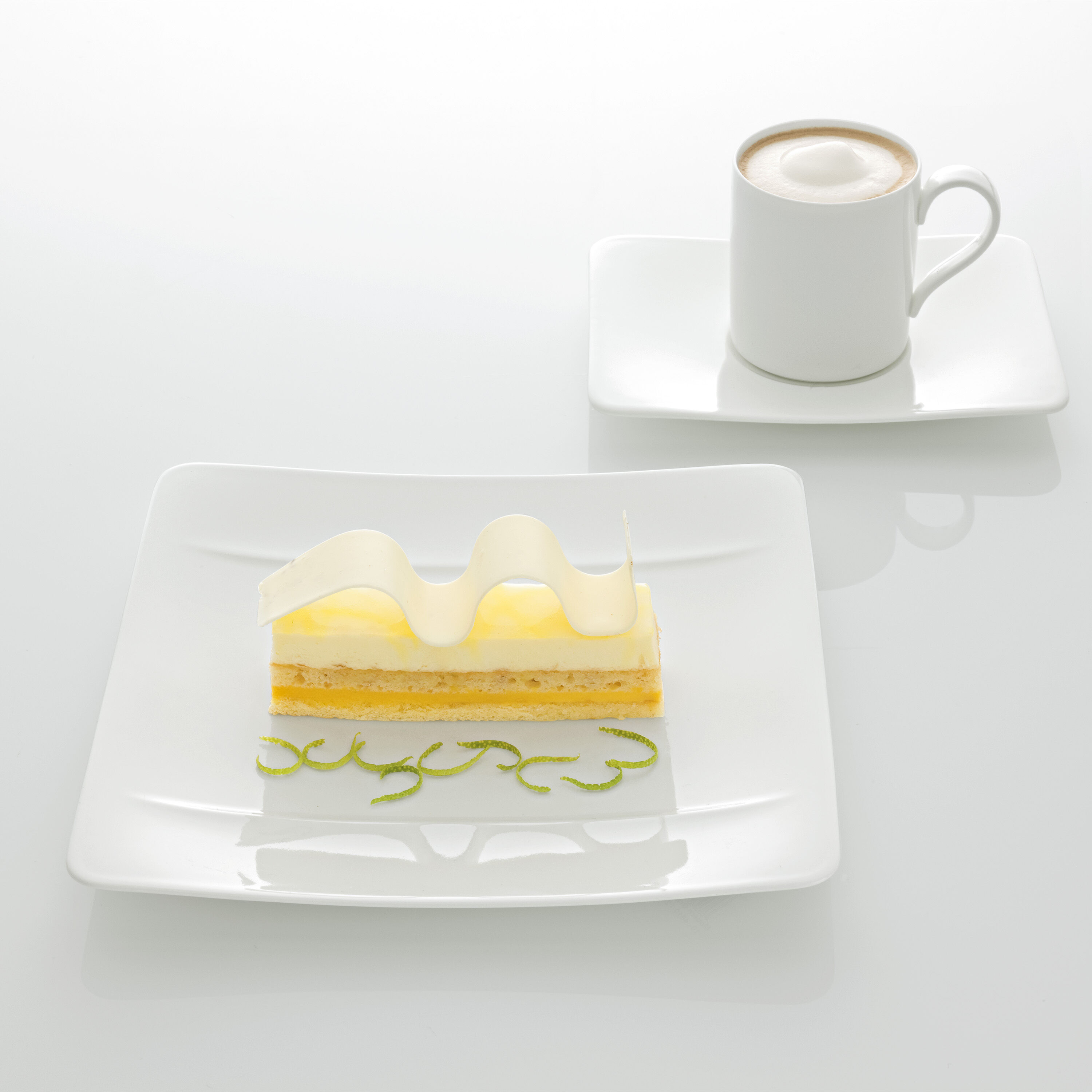 Modern Grace Appetizer and dessert plate White, 9'', Premium Bone Porcelain