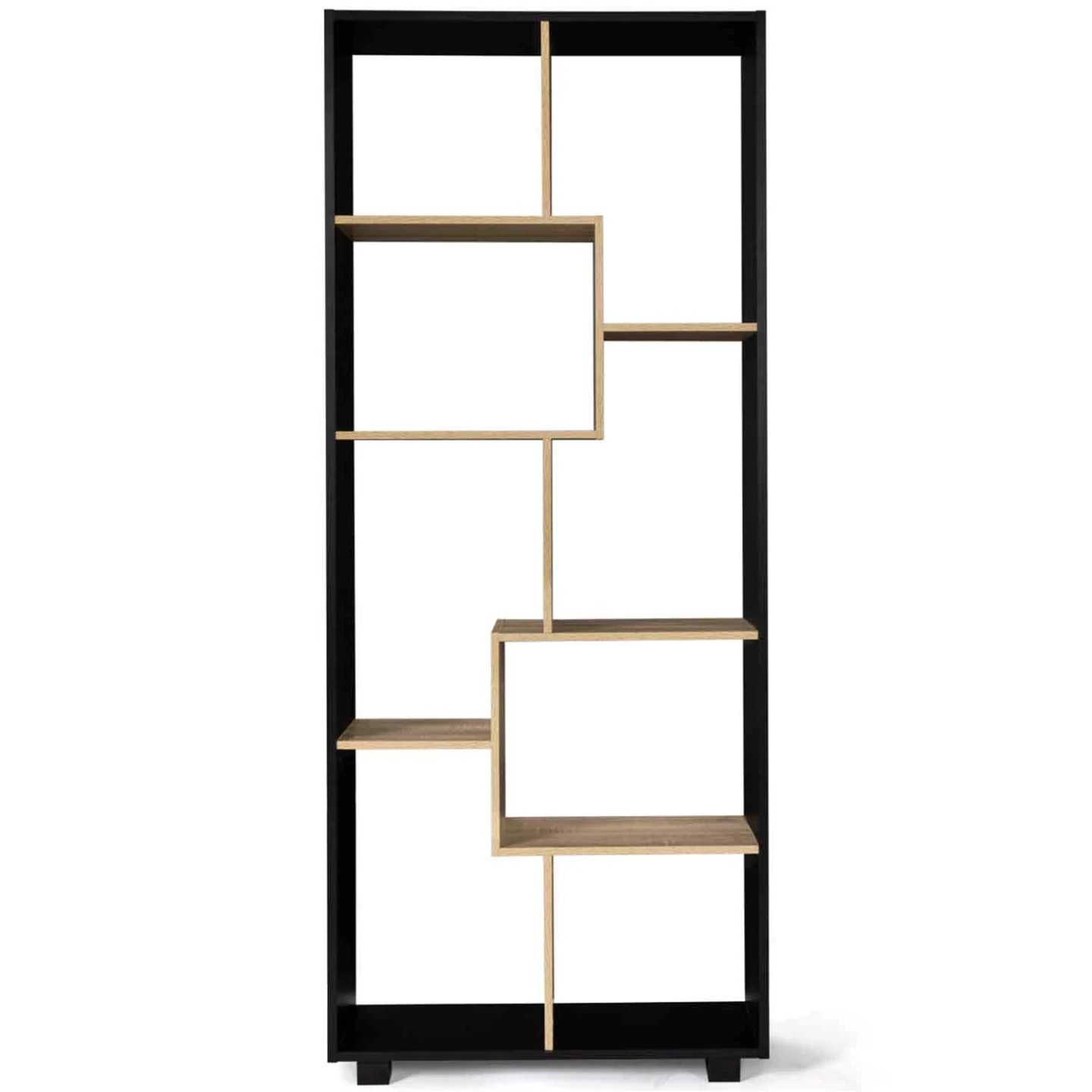 Etagère à double position TANIA bois noir et imitation hêtre L 161 cm