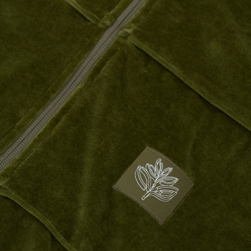 VESTE DE SURVÊTEMENT EN VELOURS - VERTE