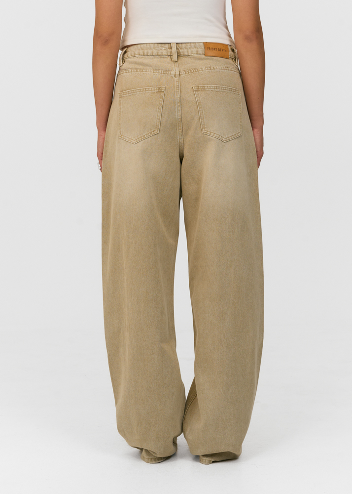 Loose fit jeans sage groen