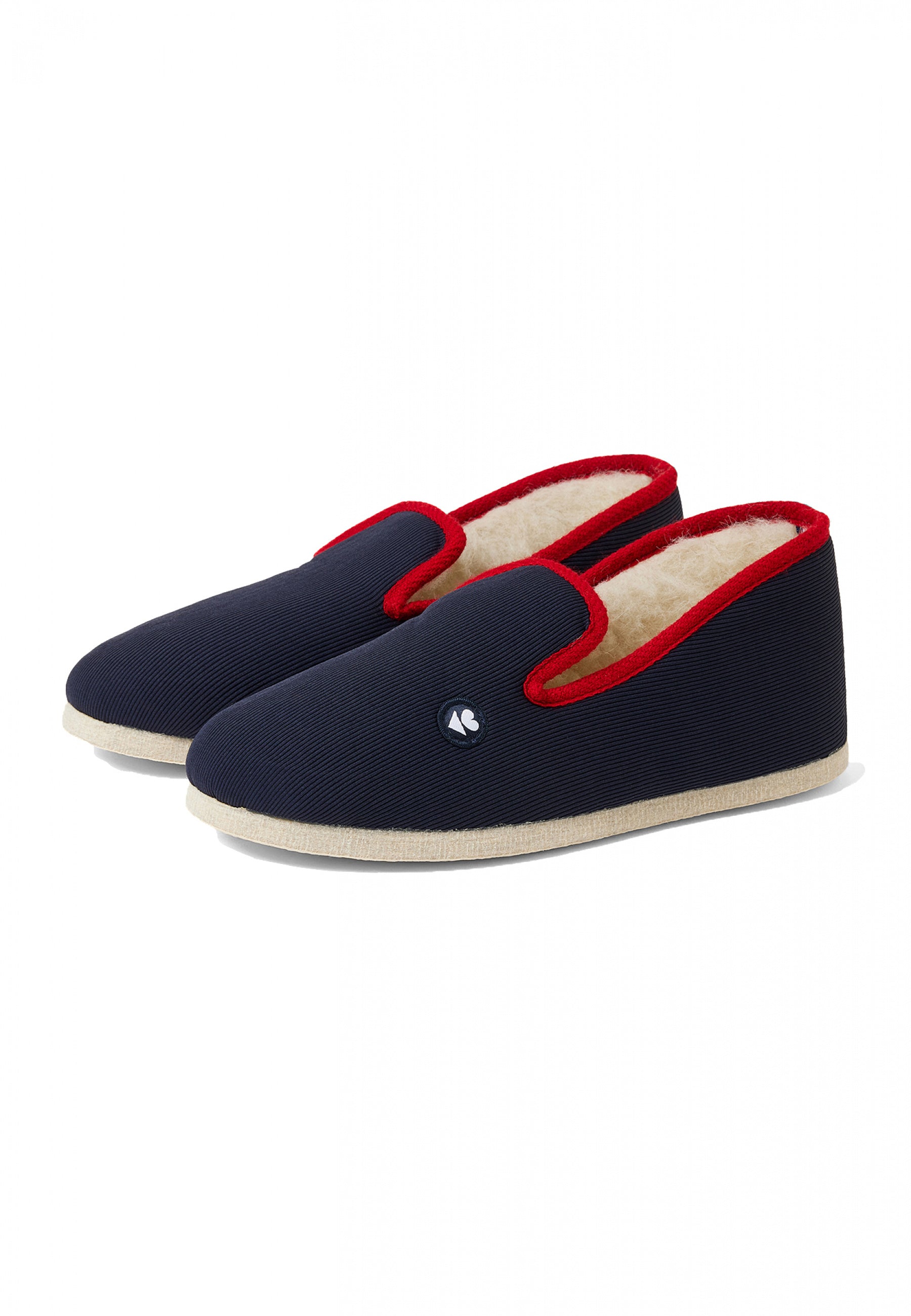 Chaussons d'intérieur en laine-Pantoufles Marine