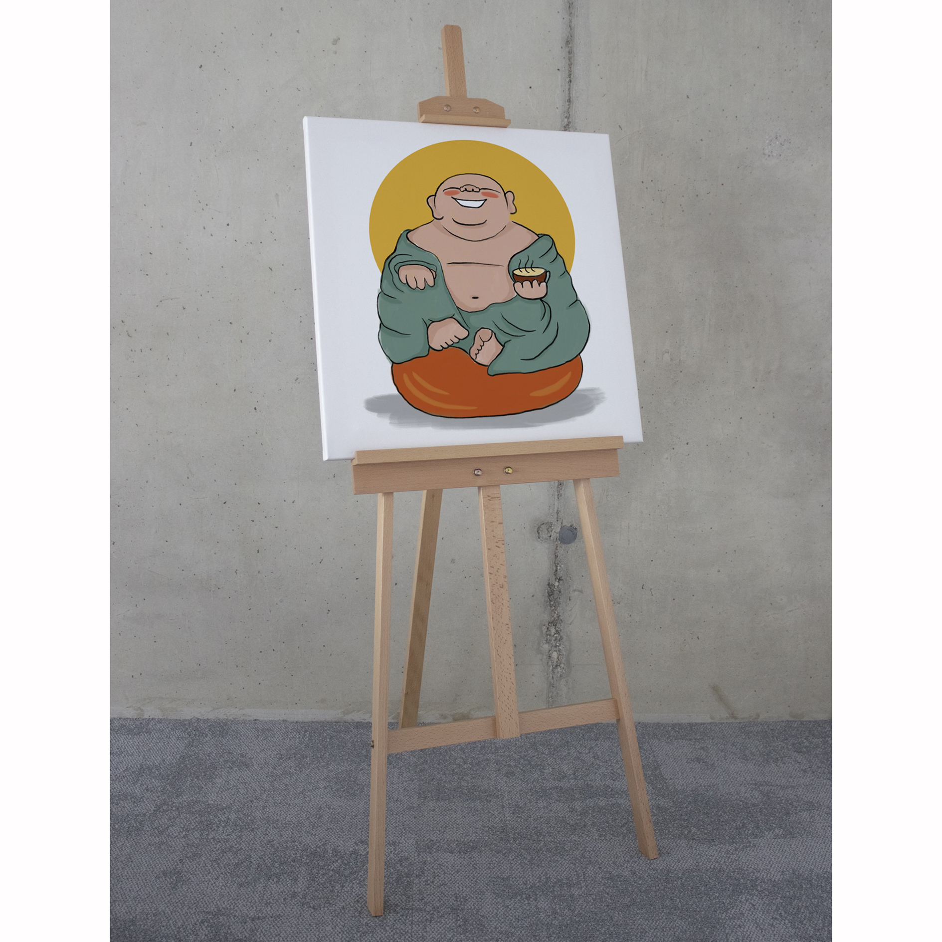 Keilrahmenbild HAPPY BUDDY - bunt - 60x60 cm