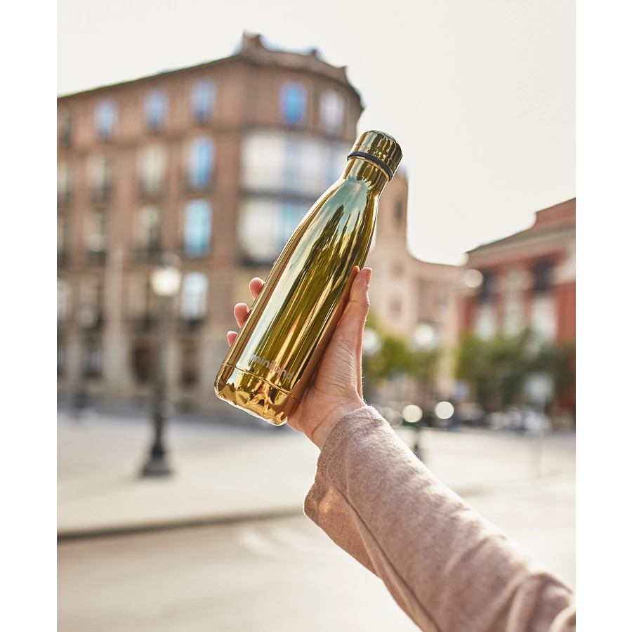 miniland Thermosflasche bottle deluxe gold mit Chromeffekt 500 ml