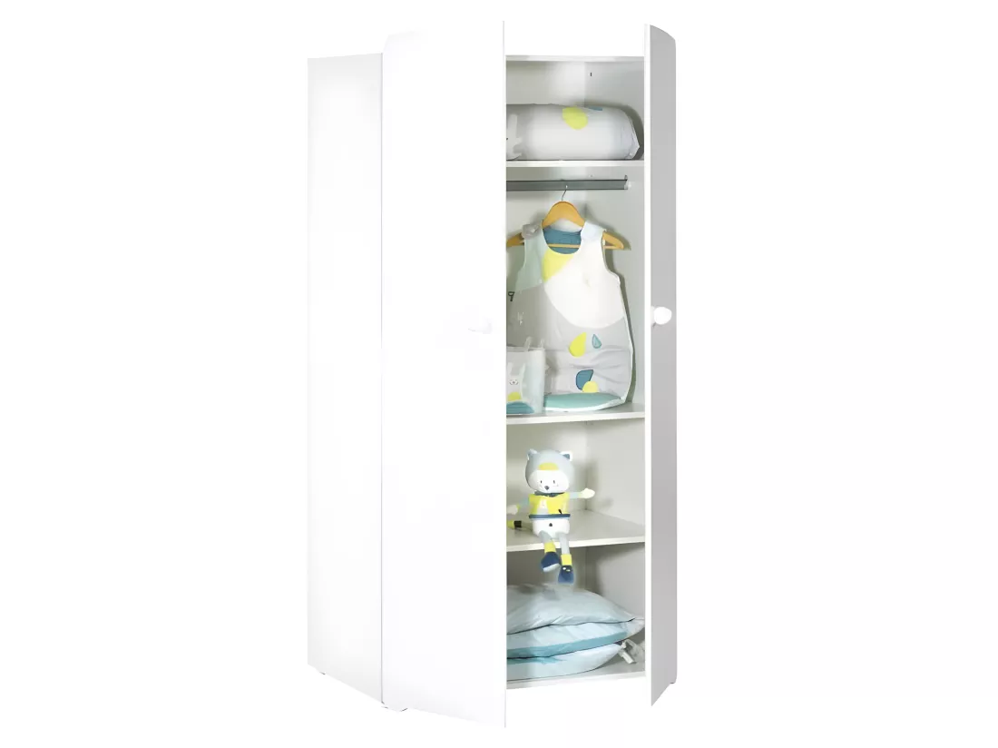 BABY PRICE New Basic Armoire Chambre bebe 2 Portes