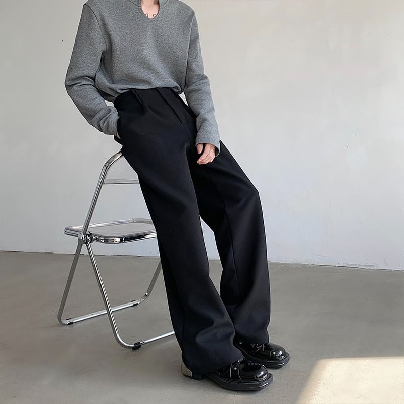 VEAZ - Hoge taille effen wijde broek
