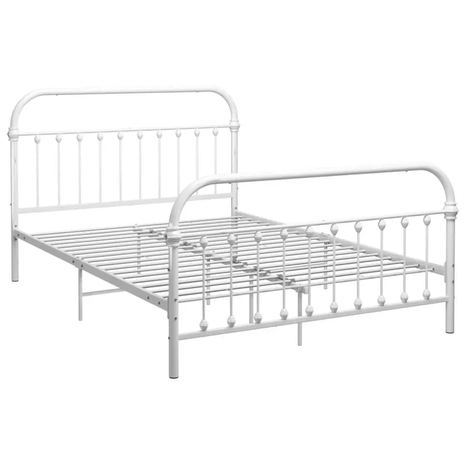 vidaXL - Bed frame - Wit - Metaal - 140 x 200 cm