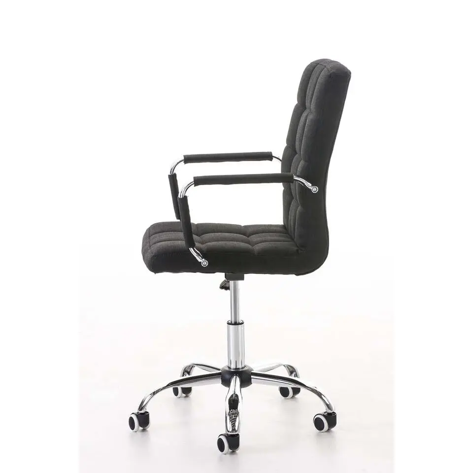 CLP Bureaustoel Deli V2 chroom Frame - Stof - zwart