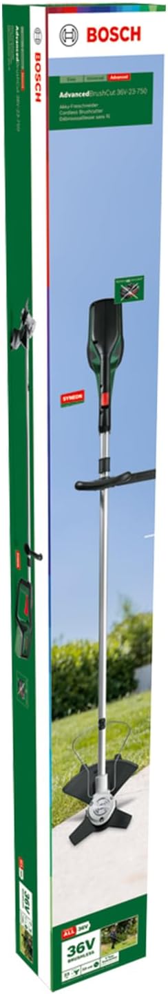 Bosch Akku-Freischneider AdvancedBrushCut 36V-23-750 (für anspruchsvolleres Freischneiden, 36-Volt-System, Schnittkreisdurchmesser: 33 cm (Faden), 23 cm (Messer), (ohne Akku)