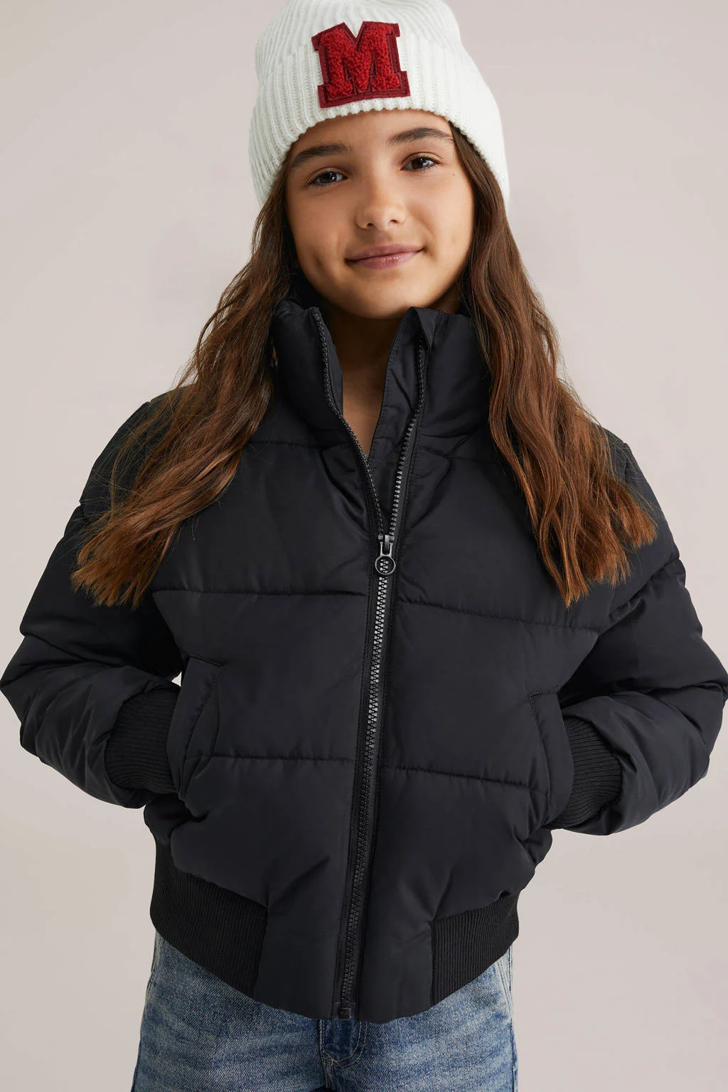 WE Fashion gewatteerde jas zwart