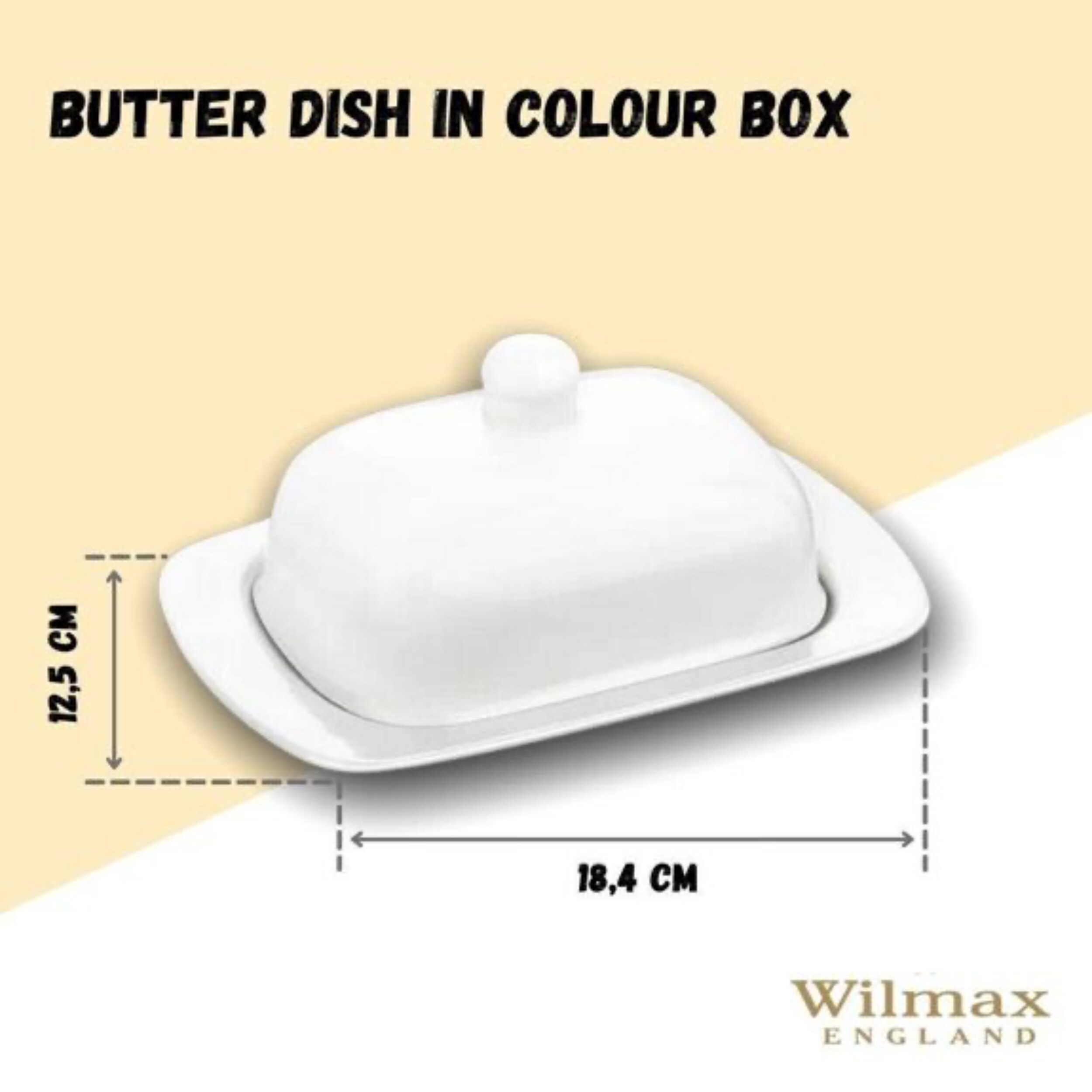 Butterdose aus Porzellan – Hochwertiges weißes Porzellan, in Geschenkbox