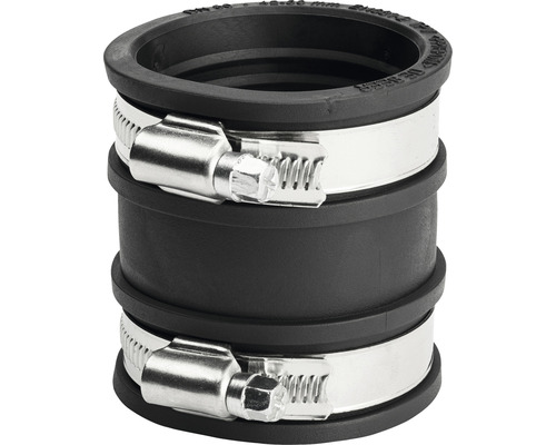 Zwarte kunststof buisverbinder 40 - 50 mm