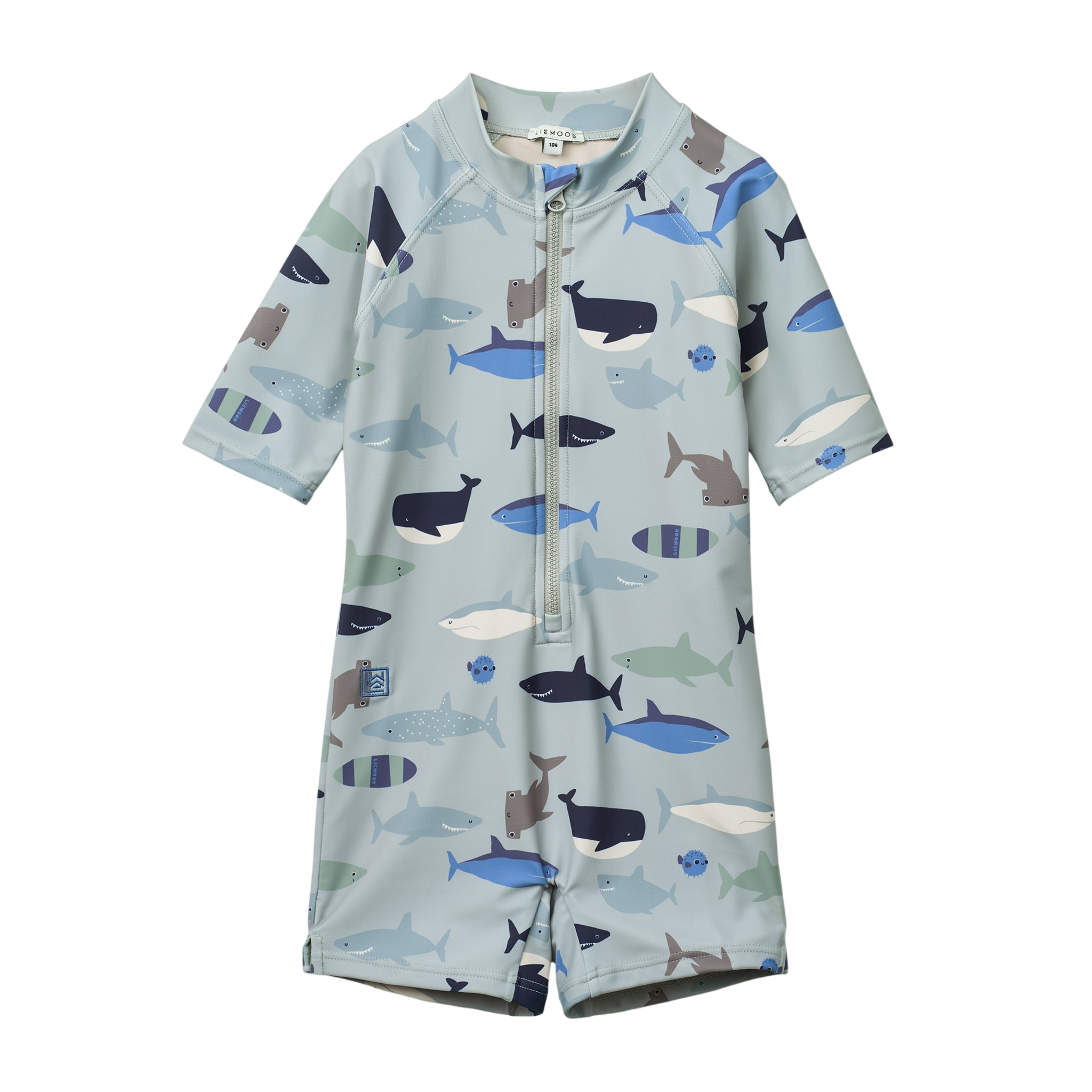 UV Badeanzug Max Printed Shark Dove blue UFP 40