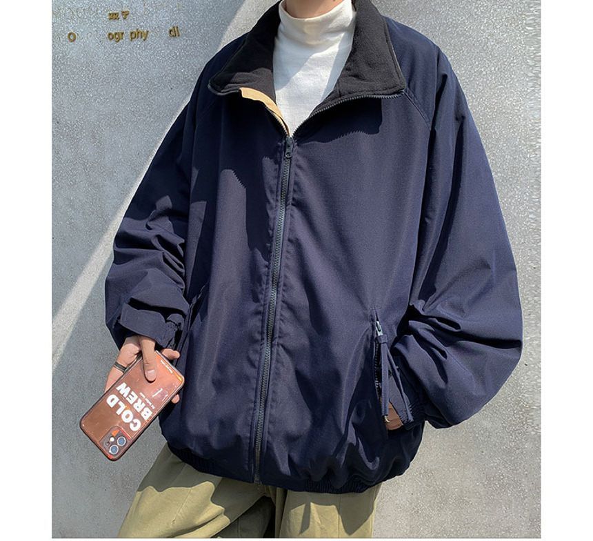 Whyessa - Gewatteerde oversized jas met opstaande kraag en rits