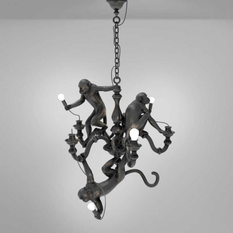 Seletti Monkey kroonluchter zwart