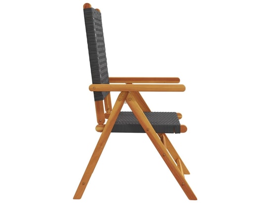 VIDAXL - Chaises de jardin lot de 2 noir bois massif d'acacia et roti...