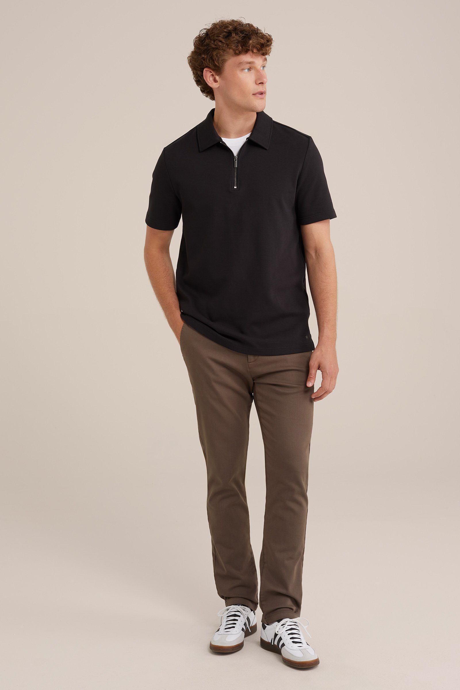 slim fit chino van jog kwaliteit Fundamentals Taupe