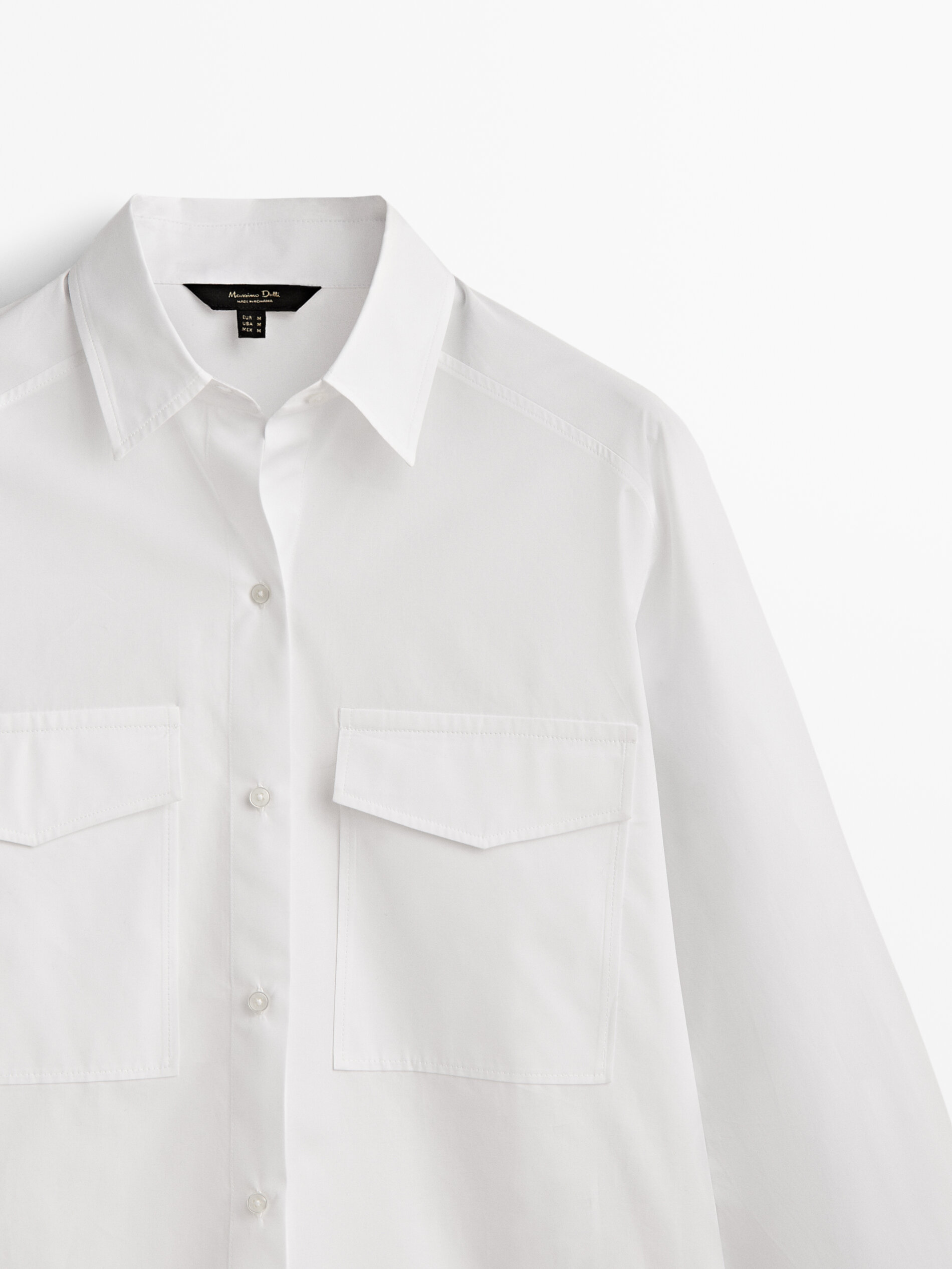 Camisa de popeline com grampos de cabelo - BRANCA