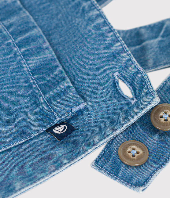 Salopette courte en denim léger bébé