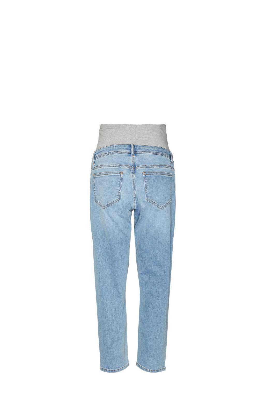 MAMALICIOUS cropped zwangerschaps regular jeans MLOLIVIA light blue denim