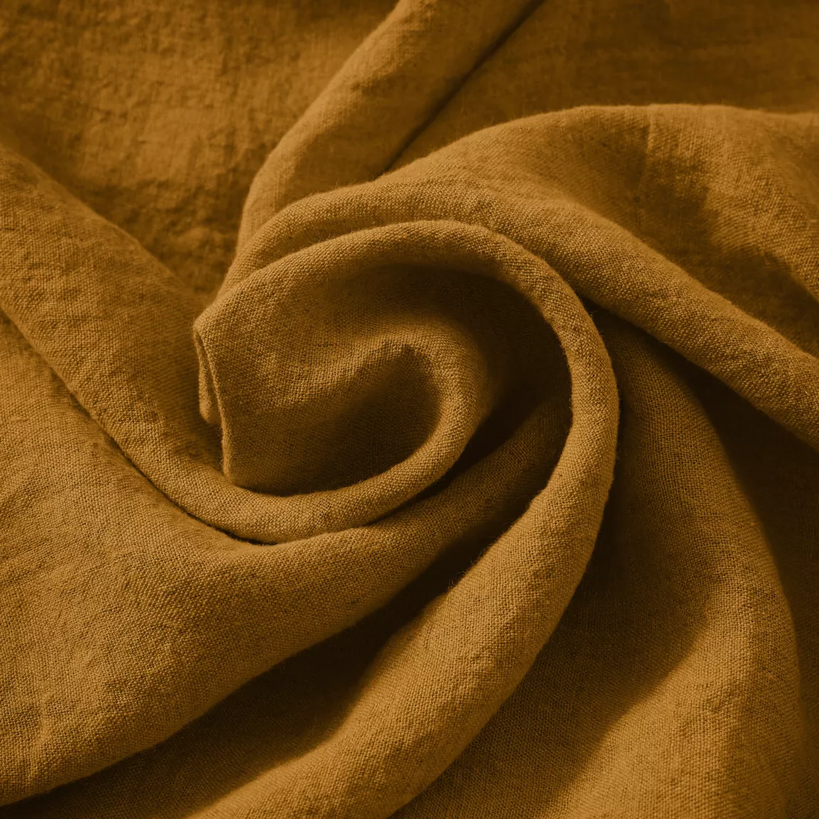 Drap housse lin lavé (140 x 190 cm) Louise Caramel
