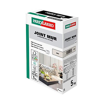 Joint mur hydrofugé gris Parexlanko 5 kg
