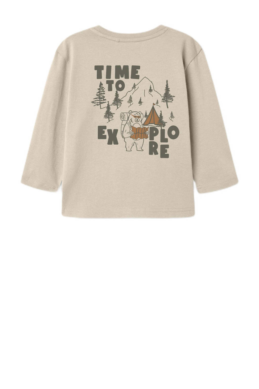NAME IT longsleeve NMMOSVALD met backprint lichtzand