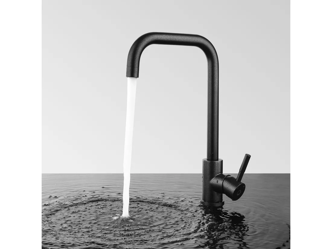 Cecipa max Mitigeur de Cuisine en Inox Noir étoilé - Robinet Cuisine avec Bec Haut et Incurvé, Mitigeur d'évier d'eau chaude et froide,EU Modèle