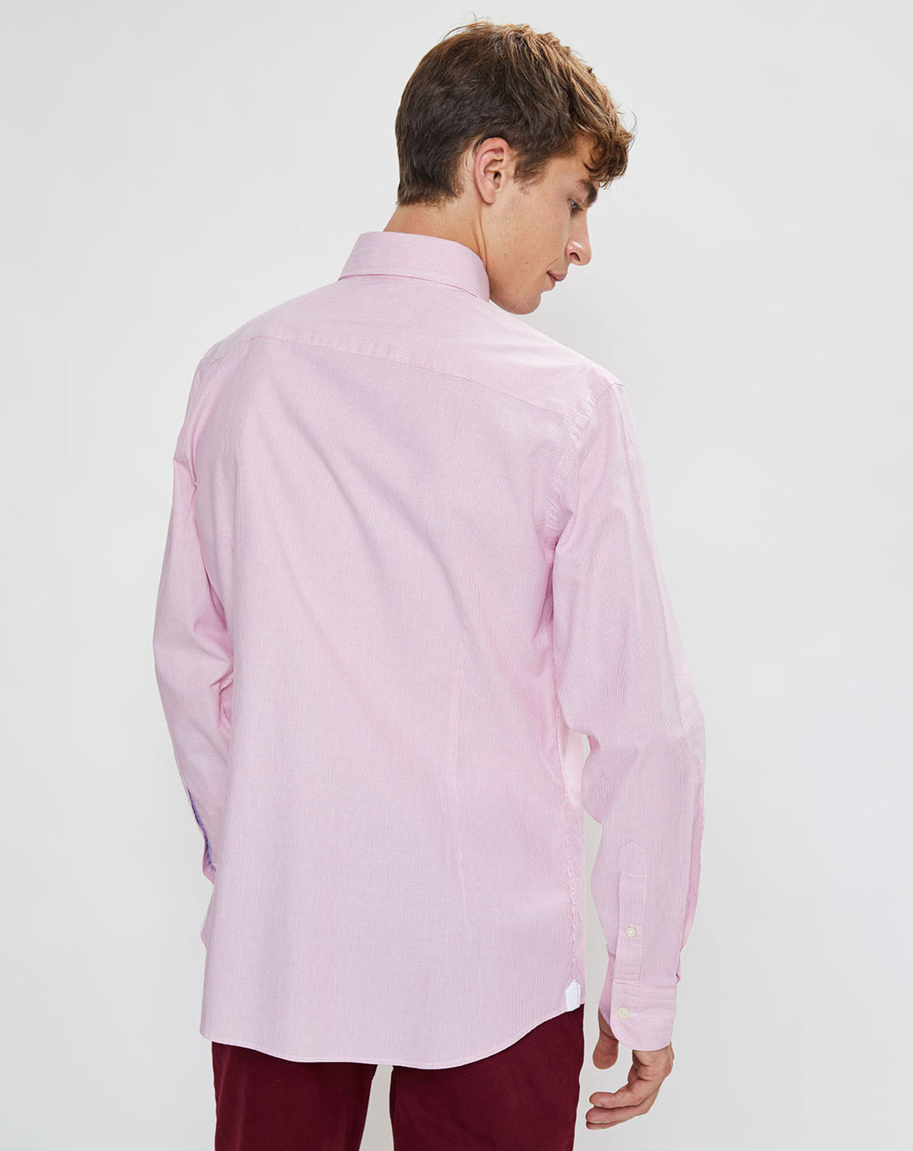 Hackett London Chemise Slim Fit Milleraie Oxford blanc/rose