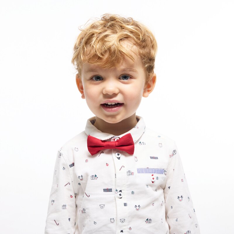 Chemise en velours micro-côtelé imprimée blanc bébé garçon Blanc
