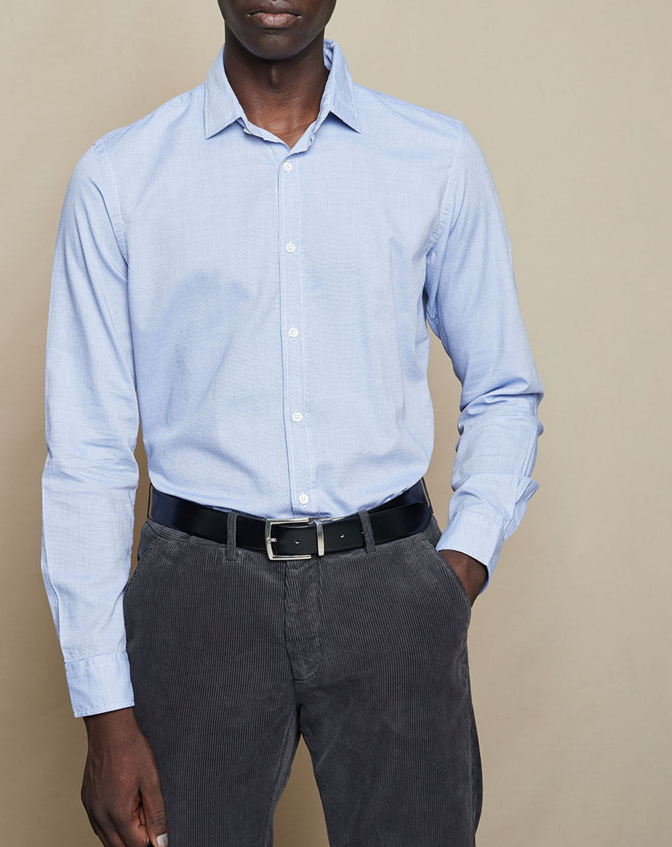 Hartford Chemise Slim Sammy imprimée blanc/bleu