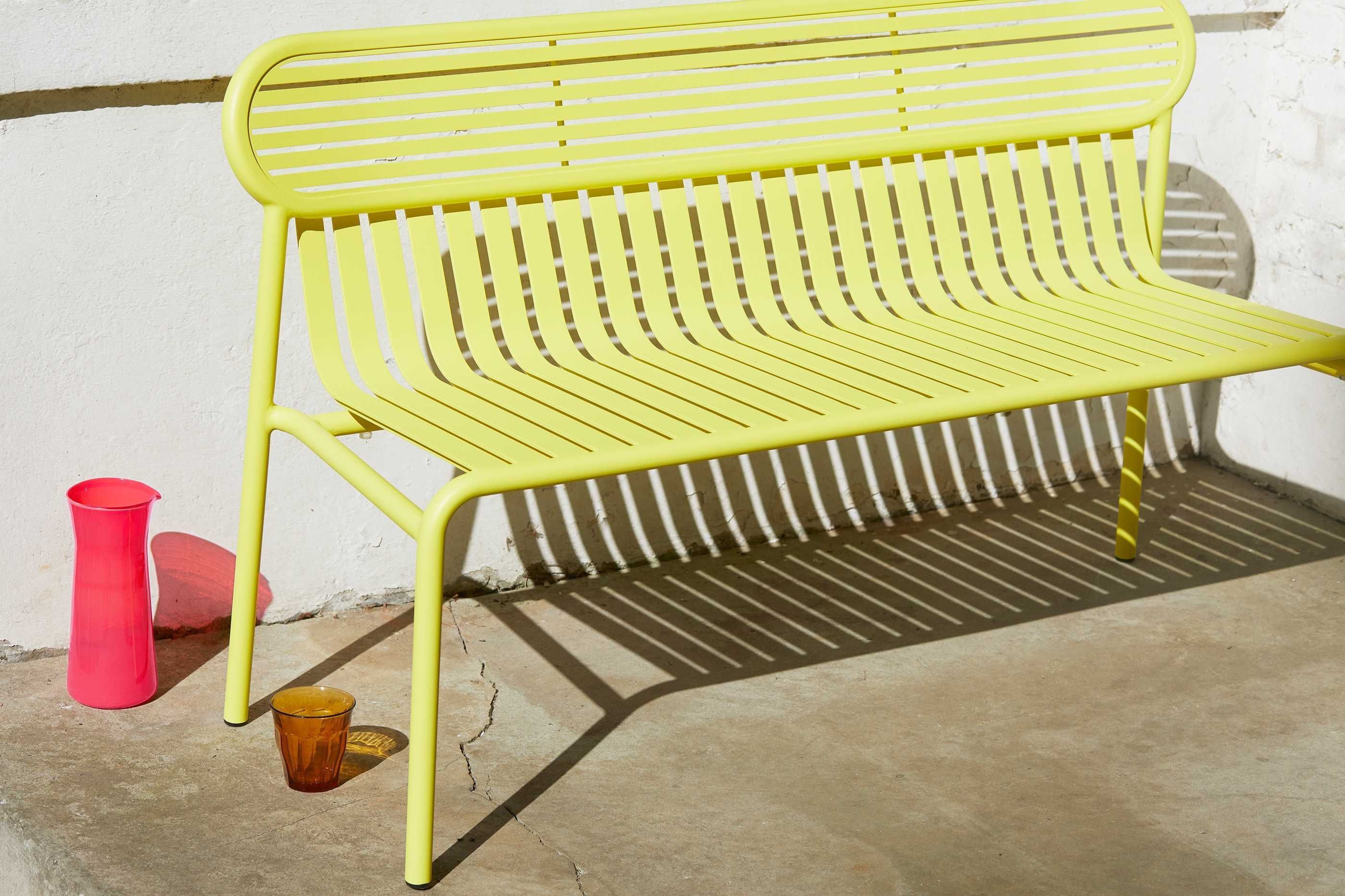 Week-end tuinbank met rugleuning wit