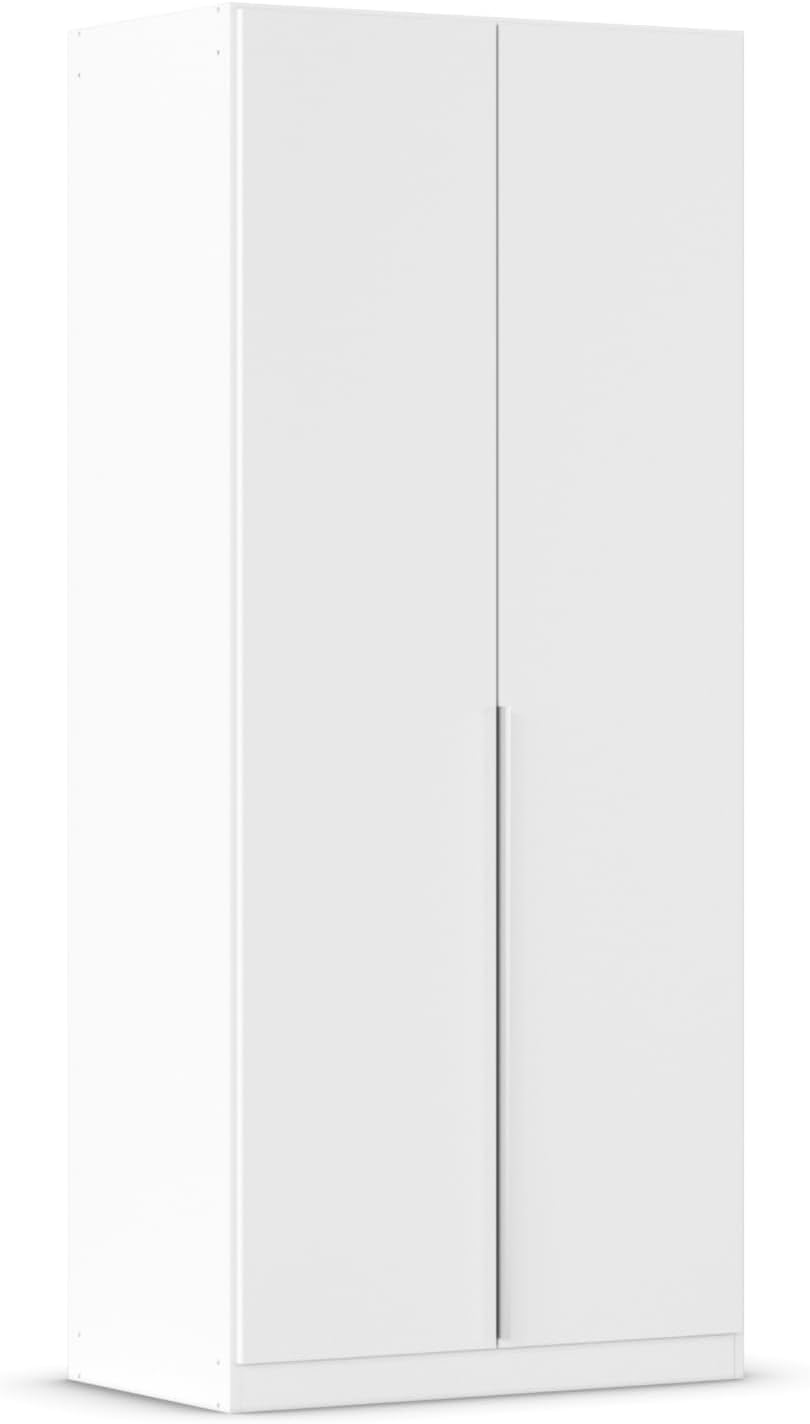 Rauch Möbel Alabama, Kleiderschrank für Schlafzimmer, Kinderzimmer, Wohnzimmer, Garderobe, Flur, 2-türig, mit Zubehör Basic, Farbe Weiß, Breite 91 cm