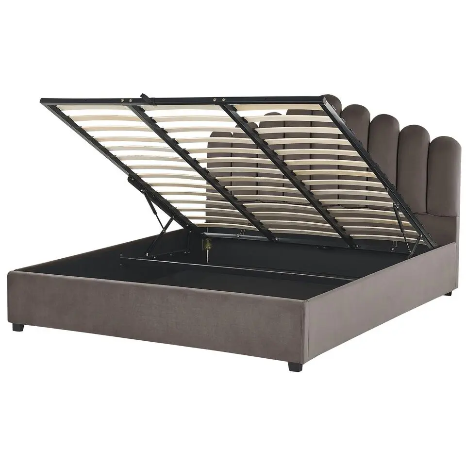 VINCENNES - Tweepersoonsbed - Beige - 180 x 200 cm - Fluweel