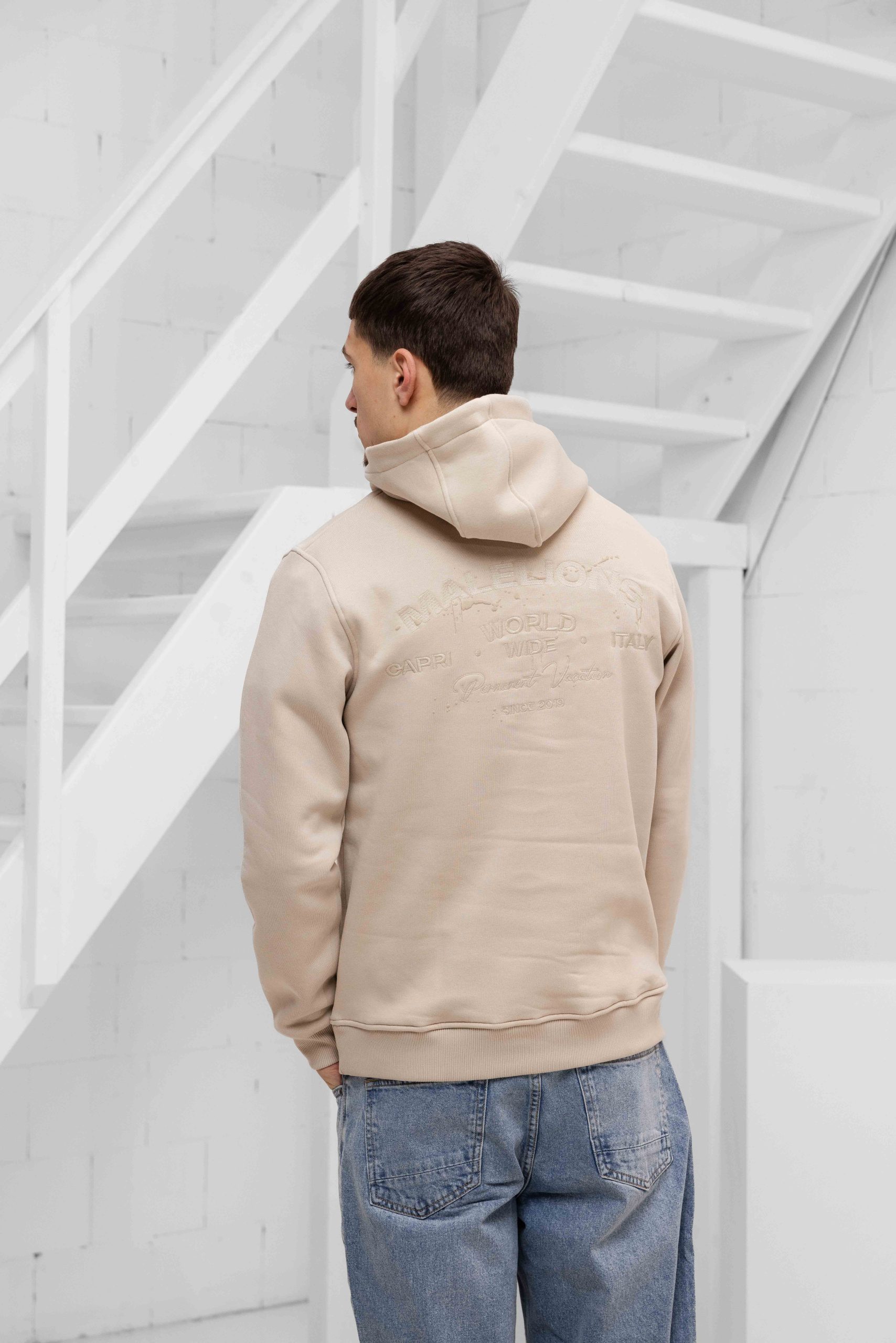 Malelions Permanent Vacation Hoodie Heren Lichtbruin
