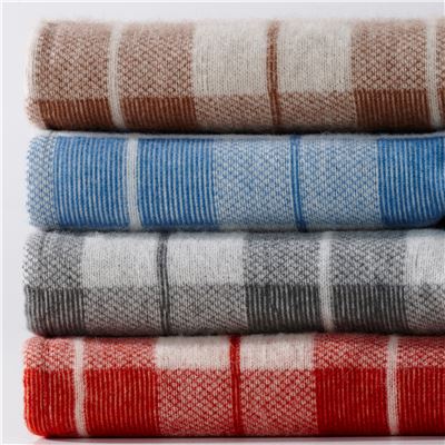 Couverture WOOLMARK® tissée jacquard - 400 g/m² - chaude