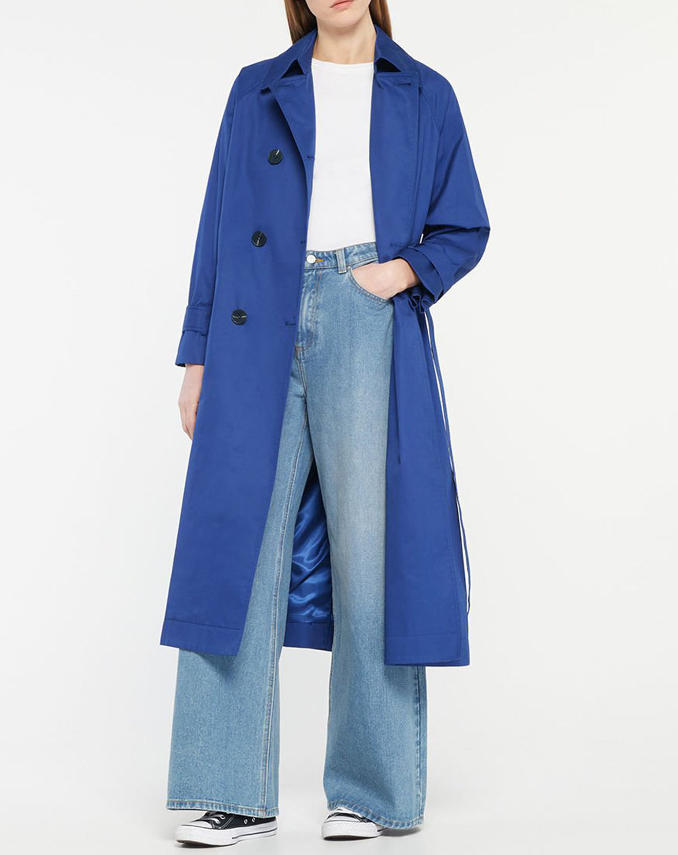 Galeries Lafayette Imperméable en Coton Bio Marius Oversize bleu