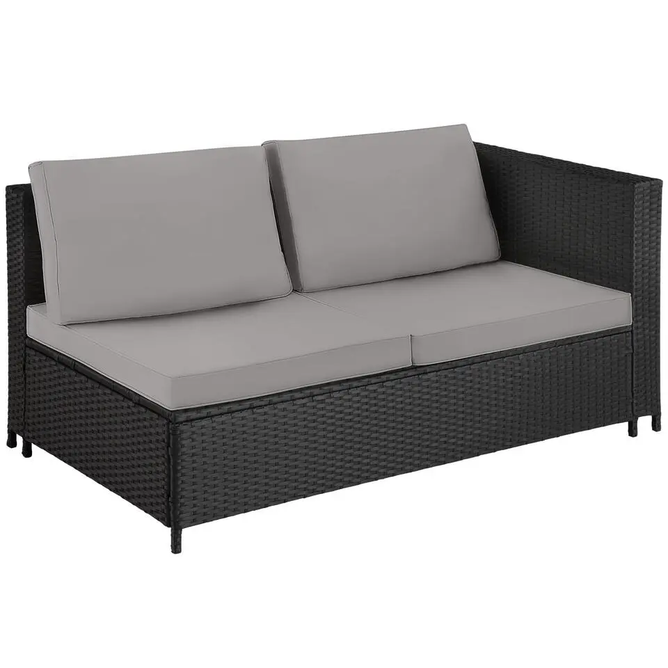 tectake - Loungeset Siena - wicker - zwart
