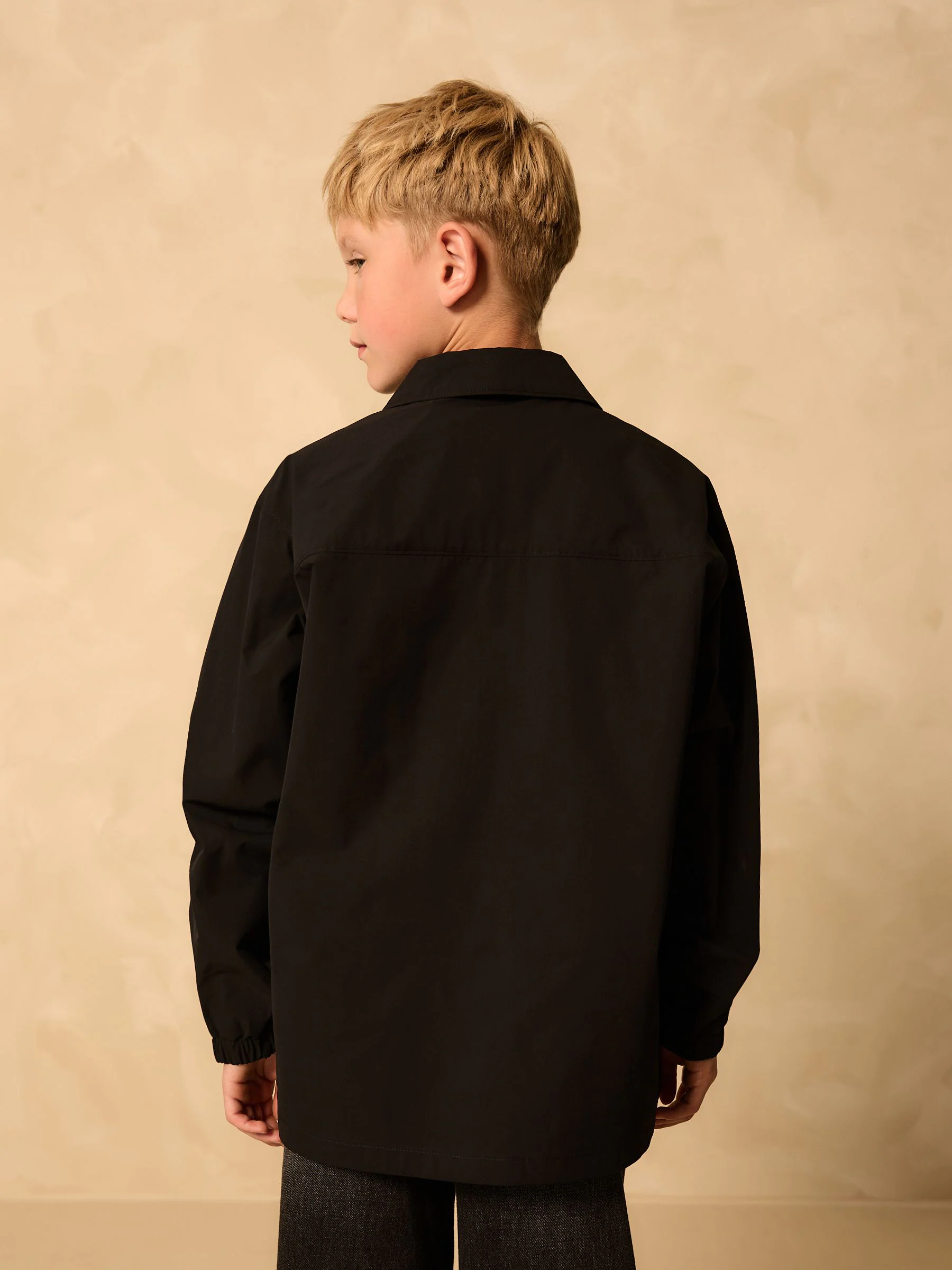 Zwart - Overshirt met drukknoopsluiting (3-16jr)