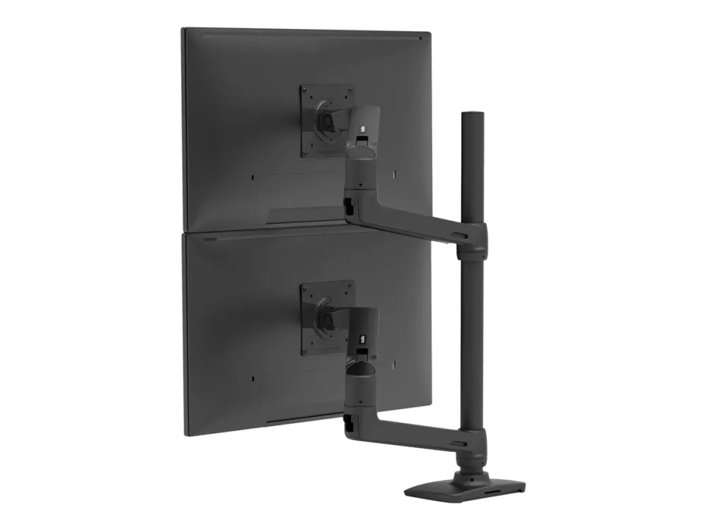 Ergotron LX - Monteringssæt (dobbelt stablearm, høj pæl) - for 2 LCD displays - mat sort - skærmstørrelse: op til 40