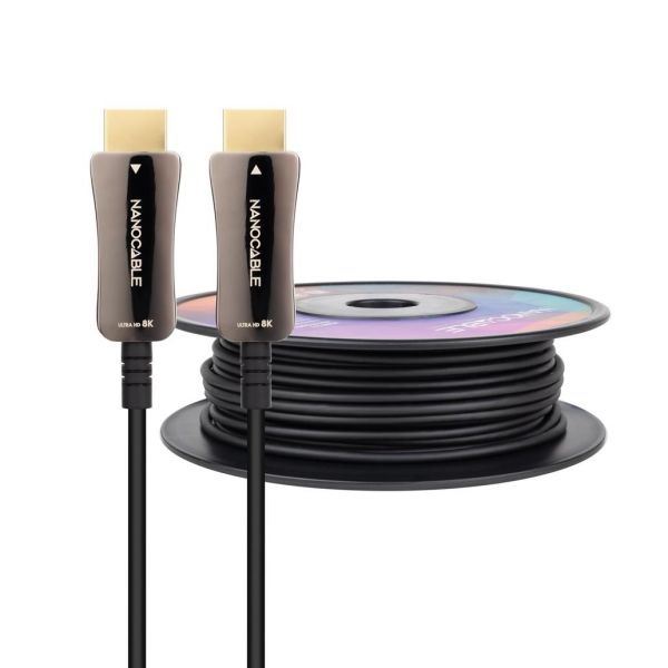 Nanocable HDMI 2.1 AOC 8K Macho/Macho Cabo Preto 100m