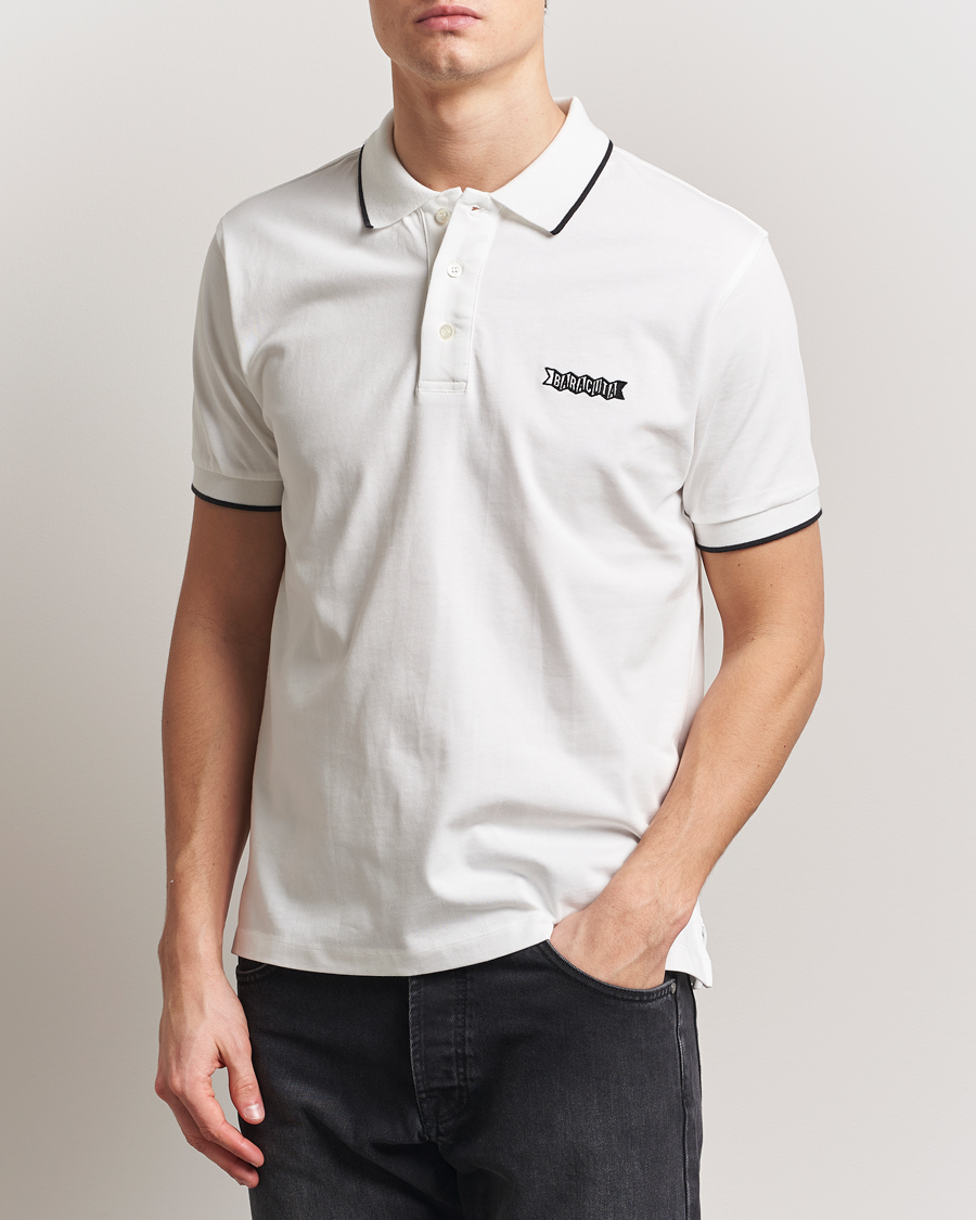 Baracuta Short Sleeve Cotton Jersey Polo Ivory